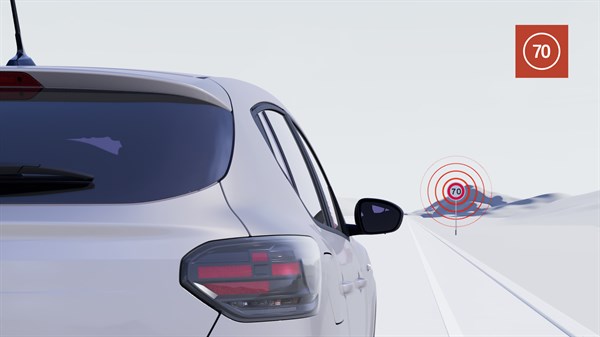 αναγνώριση πινακιδίων οδικής κυκλοφορίας  με προειδοποίηση υπέρβασης ορίου ταχύτητας - Dacia Sandero