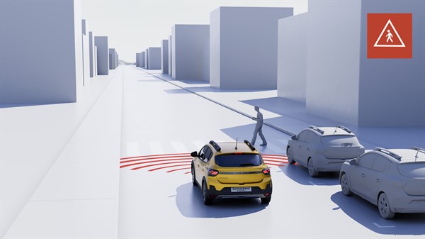 αυτόματο φρενάρισμα έκτακτης ανάγκης με εντοπισμό πεζών και ποδηλατών - Dacia Sandero Stepway