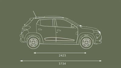 Nouvelle Dacia Spring dimensions  profil